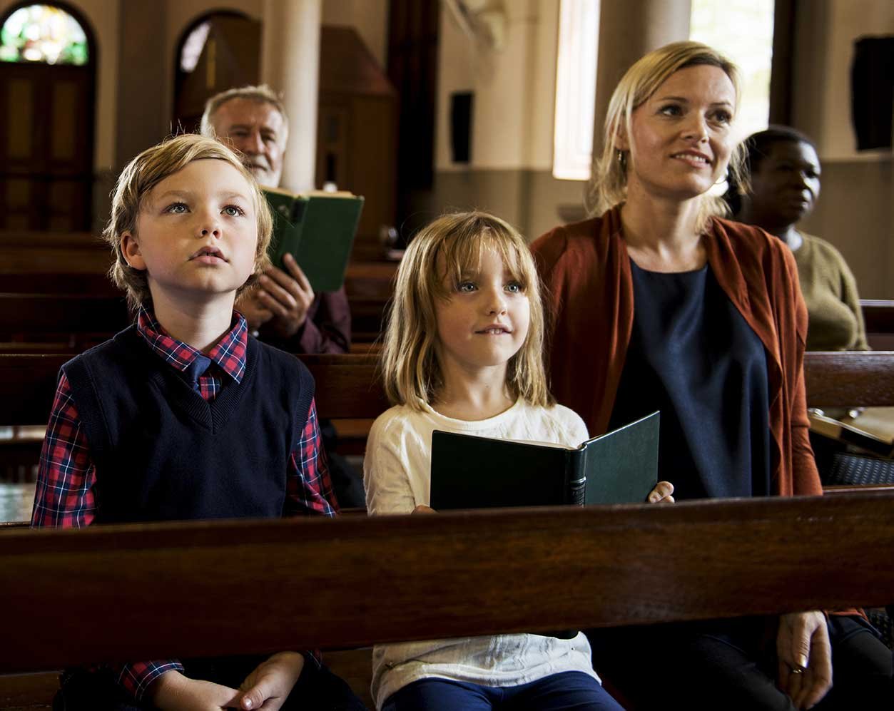 Family in church